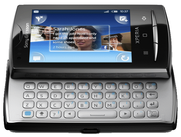 The Xperia X10 Mini Pro with slideable keyboard